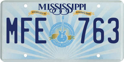 MS license plate MFE763