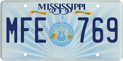 MS license plate MFE769