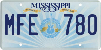MS license plate MFE780