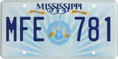 MS license plate MFE781