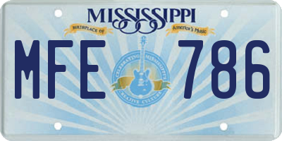 MS license plate MFE786