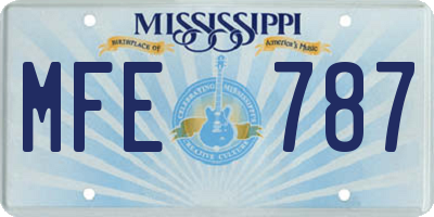 MS license plate MFE787