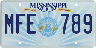 MS license plate MFE789