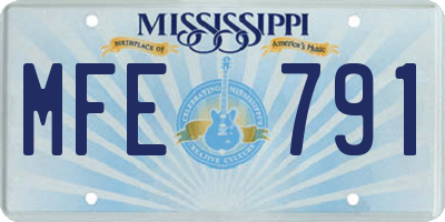 MS license plate MFE791
