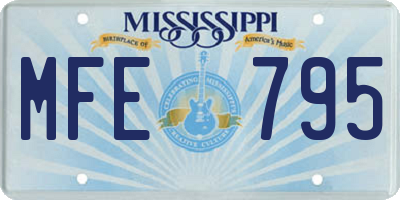 MS license plate MFE795