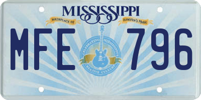MS license plate MFE796