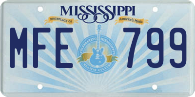 MS license plate MFE799