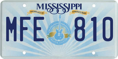 MS license plate MFE810