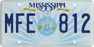 MS license plate MFE812