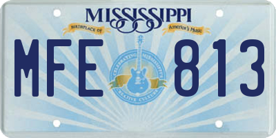 MS license plate MFE813