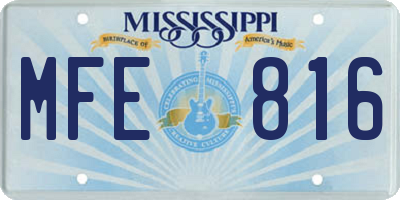 MS license plate MFE816