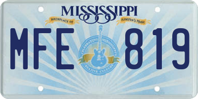 MS license plate MFE819