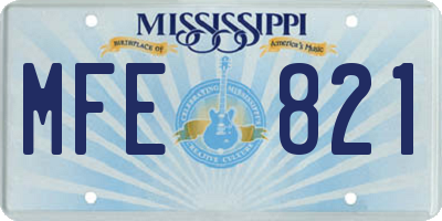 MS license plate MFE821