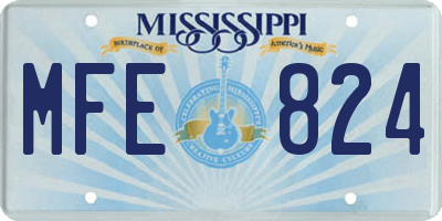 MS license plate MFE824