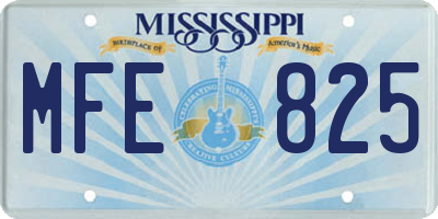 MS license plate MFE825