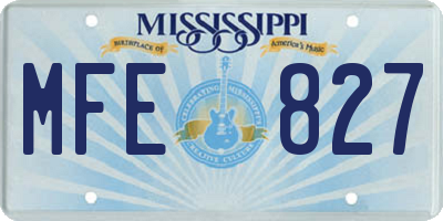 MS license plate MFE827