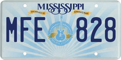 MS license plate MFE828