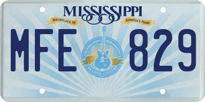 MS license plate MFE829