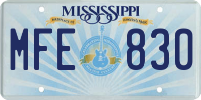 MS license plate MFE830
