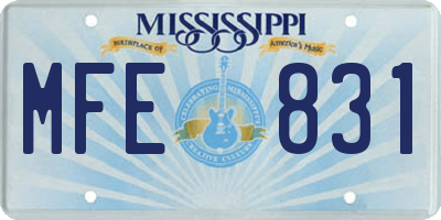 MS license plate MFE831