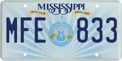 MS license plate MFE833