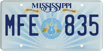 MS license plate MFE835