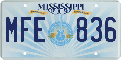 MS license plate MFE836