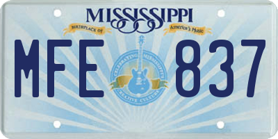 MS license plate MFE837