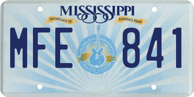 MS license plate MFE841