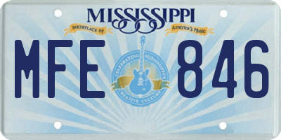 MS license plate MFE846