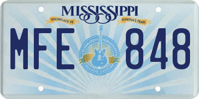 MS license plate MFE848