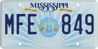 MS license plate MFE849