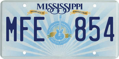 MS license plate MFE854