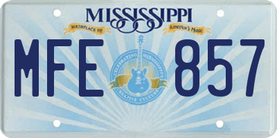 MS license plate MFE857