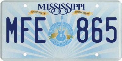 MS license plate MFE865
