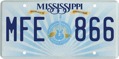 MS license plate MFE866