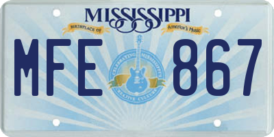 MS license plate MFE867