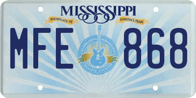 MS license plate MFE868