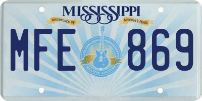 MS license plate MFE869