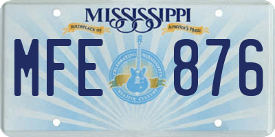 MS license plate MFE876