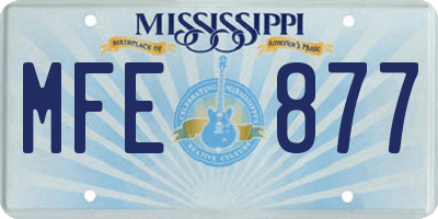 MS license plate MFE877