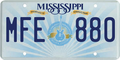 MS license plate MFE880