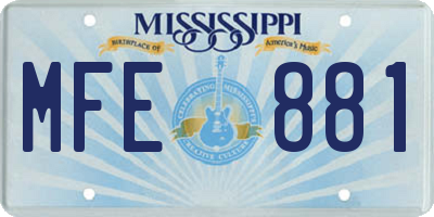 MS license plate MFE881