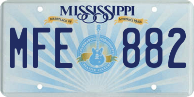 MS license plate MFE882