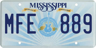 MS license plate MFE889