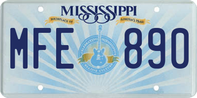 MS license plate MFE890
