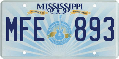 MS license plate MFE893