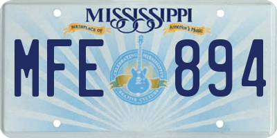 MS license plate MFE894
