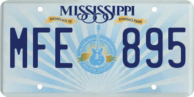 MS license plate MFE895
