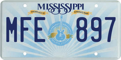 MS license plate MFE897